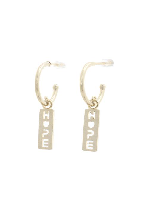 QUOTE METAL PLATE OPEN CIRCLE EARRING