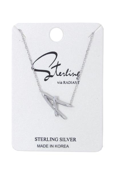 SLANTED INITIAL METAL NECKLACE