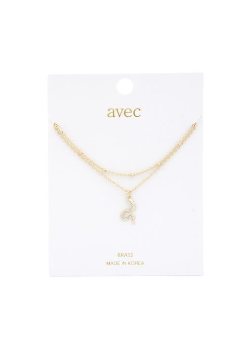 DAINTY SNAKE CHARM LAYERED NECKLACE