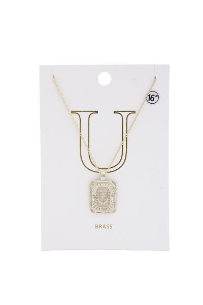 INITIAL SQUARE CHARM NECKLACE