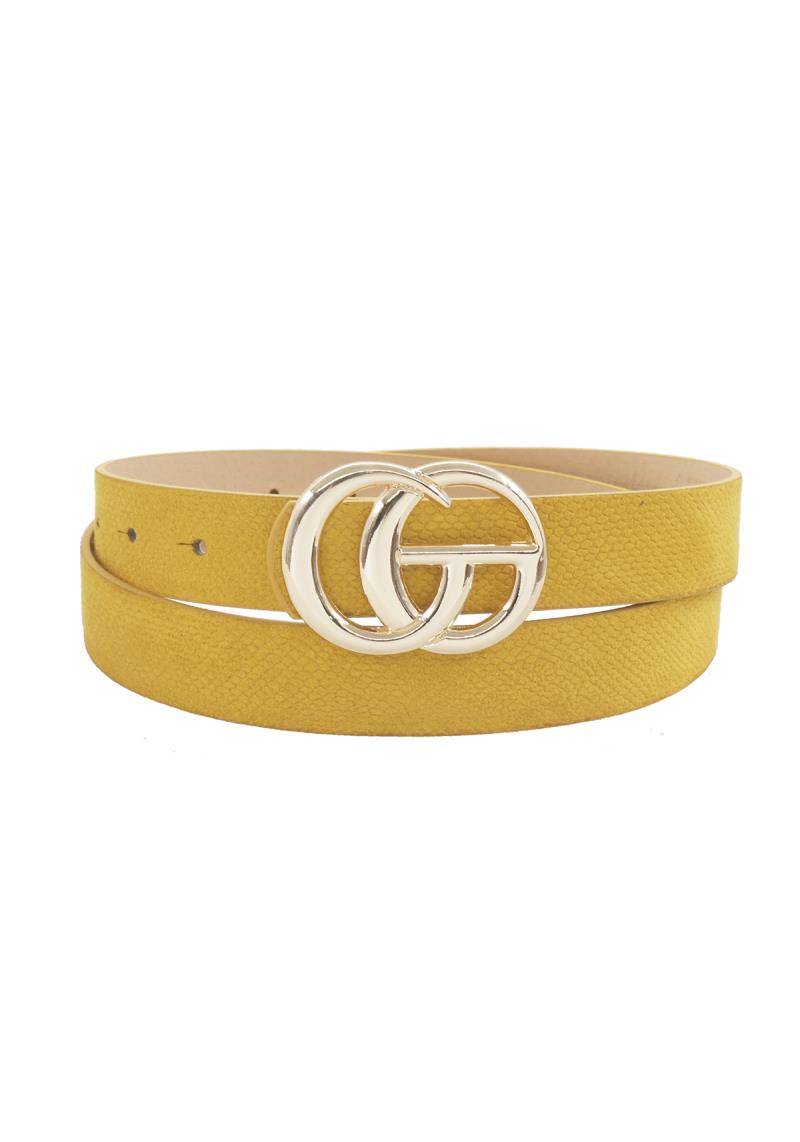VELVET SNAKE EMBOSSED DUO BUCKLE BELT