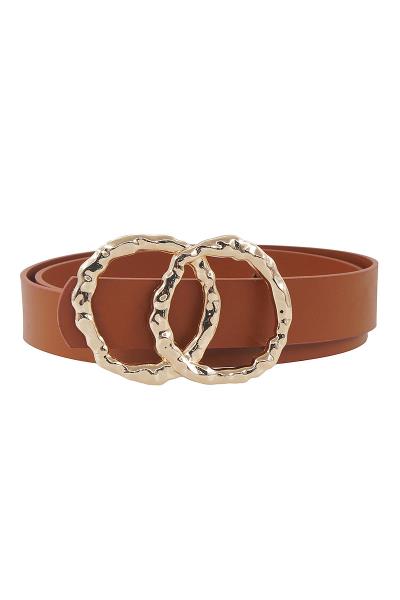 FASHION BENTED DOUBLE RING BUCKLE BELT