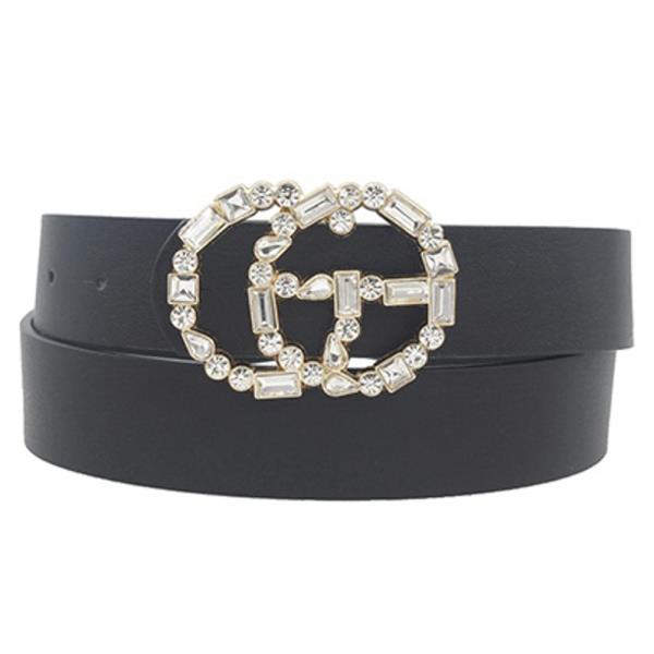 RHINESTONE BUCKLE CLEAR BELT