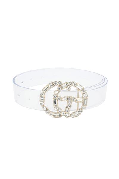 RHINESTONE BUCKLE CLEAR BELT