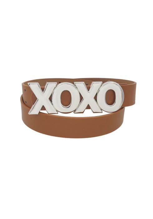 XOXO LOGO SILVER BUCKLE BELT