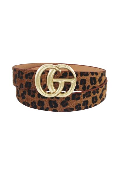 GD BUCKLE LEOPARD HAIR BELT