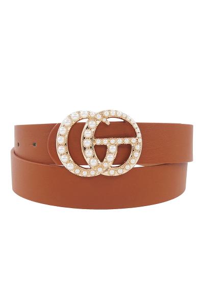 STYLISH MULTI PEARL FASHION BUCKLE BELT