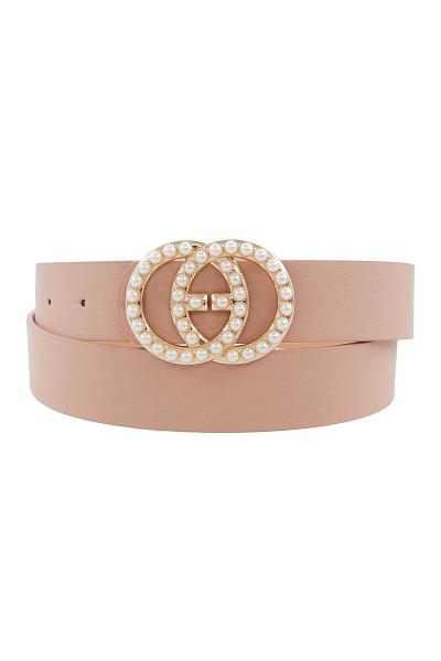TRENDY PEARL ACCENT BUCKLE BELT