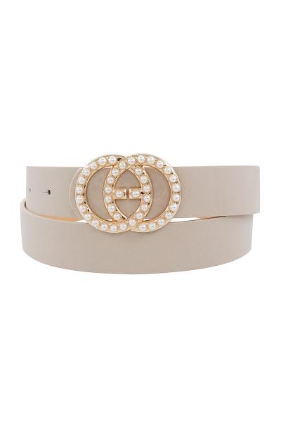 TRENDY PEARL ACCENT BUCKLE BELT