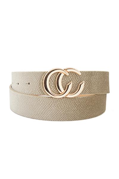 VELVET SNAKE DOUBLE METAL BUCKLE BELT