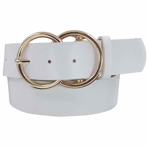 DOUBLE CIRCLE FAUX LEATHER JEAN BELT