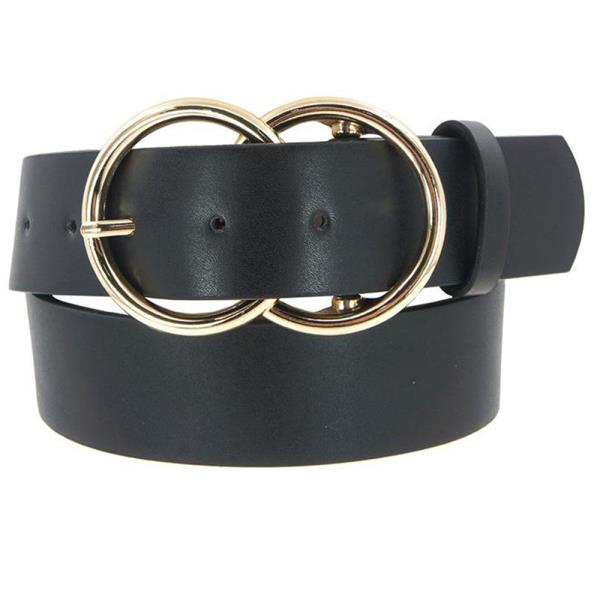 DOUBLE CIRCLE FAUX LEATHER JEAN BELT