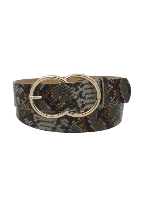 DOUBLE O BUCKLE STANDARD SNAKE PYTHON BELT