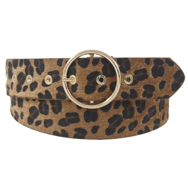 ROUND BUCKLE GROMMET LEOPARD BELT LC