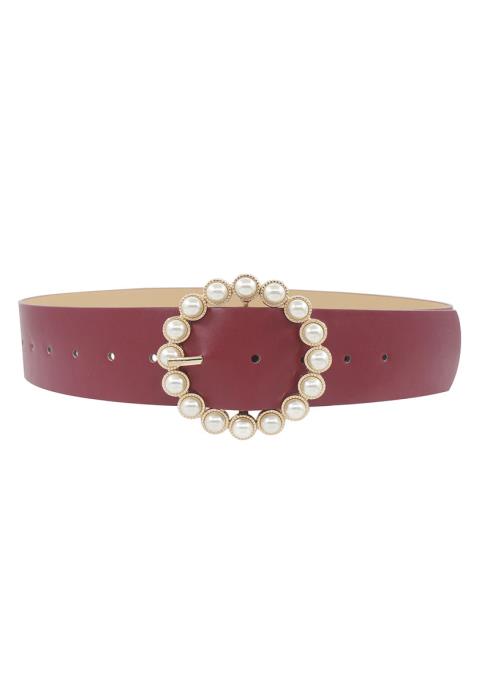 CIRCLE PEARL BUCKLE BELT