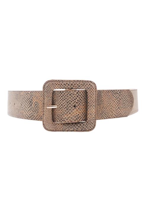 FASHION SQUARE BUCKLE SNAKE PATTERN BELT
