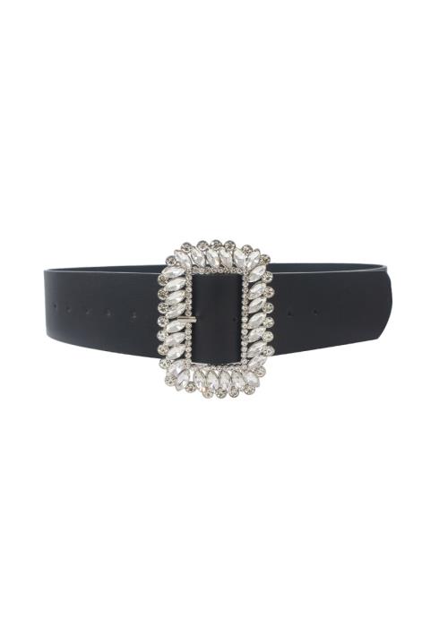 LUXE RHINESTONE RECTANGLE BUCKLE BELT
