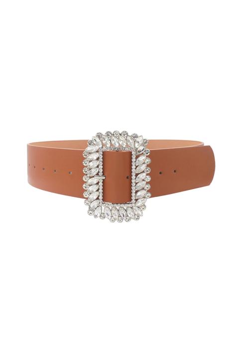 LUXE RHINESTONE RECTANGLE BUCKLE BELT
