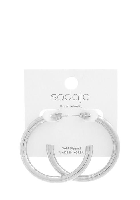 SODAJO 40MM OPEN MACARONI HOOP EARRING
