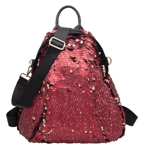 SEQUIN ALL OVER HANDLE BACKPACK W STRAP