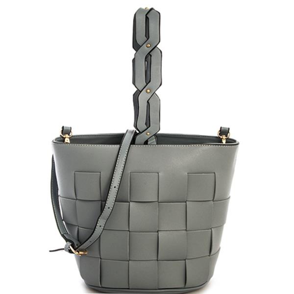STYLISH SQUARE WOVEN HANDLE CROSSBODY BAG