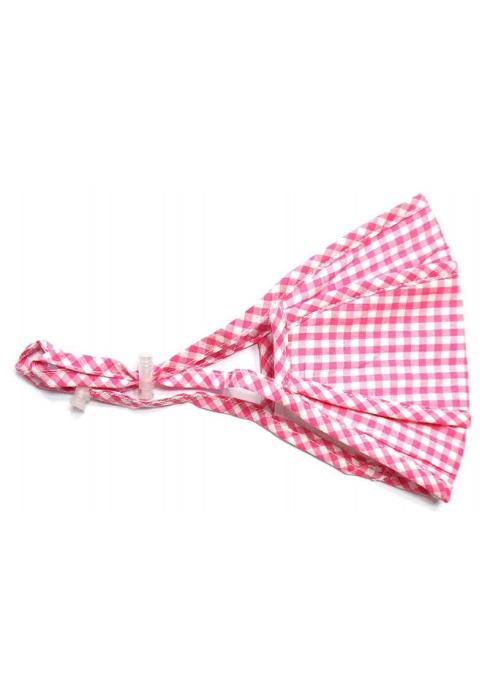 3D STEREOSCOPIC PINK CHECK COTTON MASK MADE IN KOREA