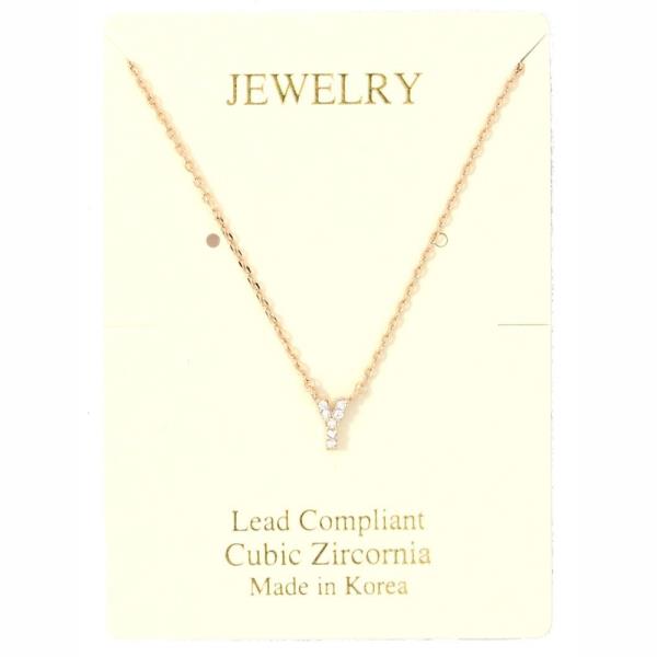 SODAJO RHINESTONE INITIAL PENDANT NECKLACE