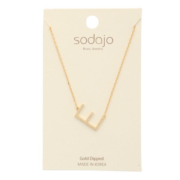 SODAJO SLANTED LETTER INITIAL PENDANT NECKLACE