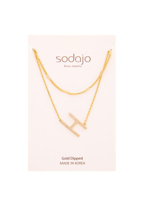 SODAJO MULTI LAYERED LETTER NECKLACE