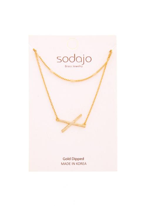 SODAJO MULTI LAYERED LETTER NECKLACE