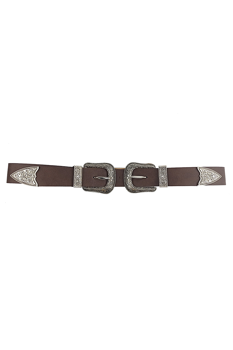 WESTERN STYLE DOUBLE BUCKLE BELT