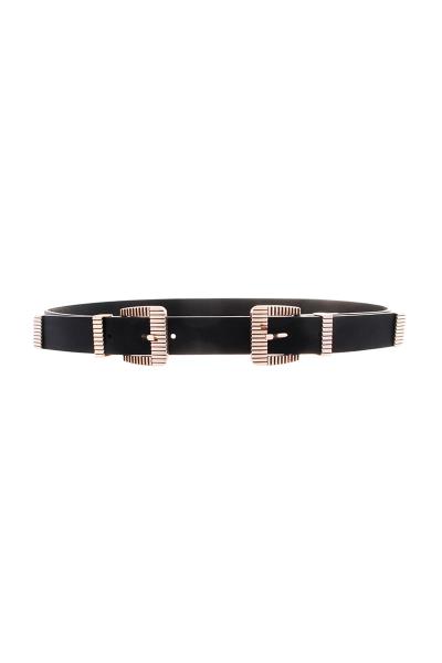 DOUBLE GOLD PATTERN METAL BUCKLE WESTERN BELT