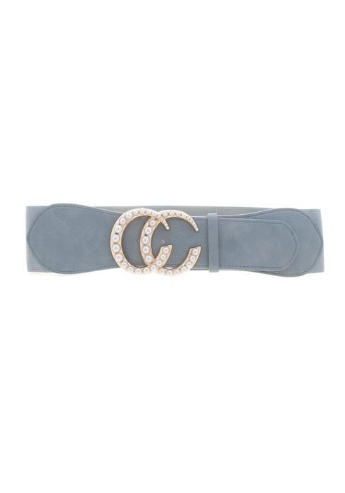 PEARL DOUBLE C BUCKLE ELASTIC BELT