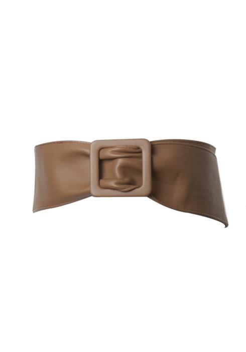 FAUX LEATHER SQUARE BUCKLE BELT