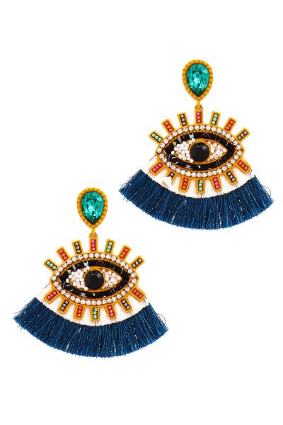 FASHION TRENDY EYE ACCENT DROP EARRING