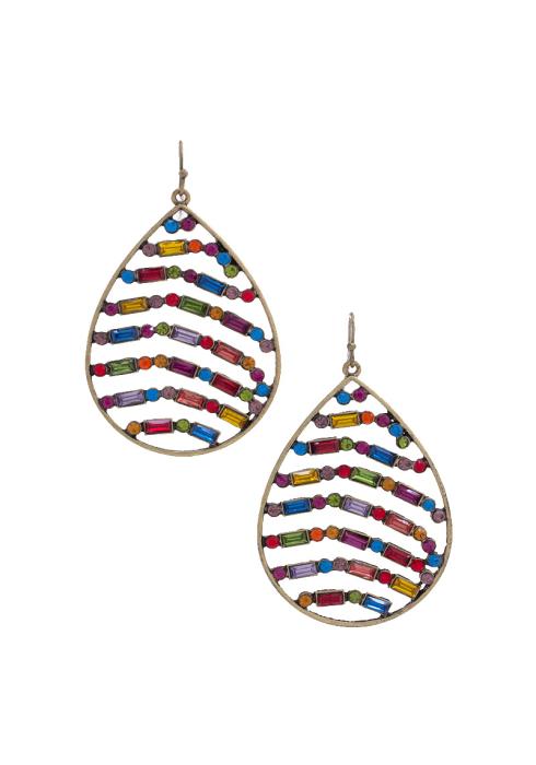 RHINESTONE TEARDROP EARRING