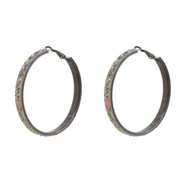 GLITTER HOOP EARRING