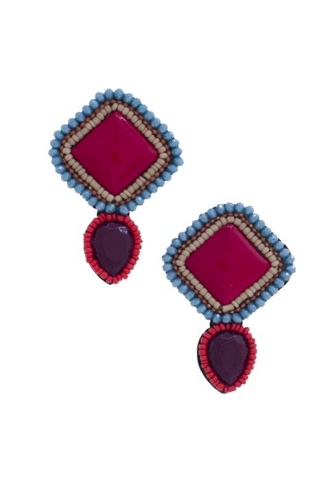 RHOMBUS BEADED EARRING