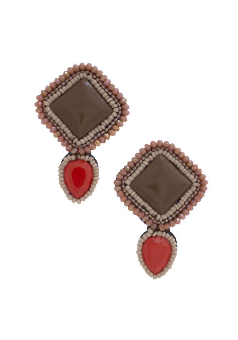 RHOMBUS BEADED EARRING