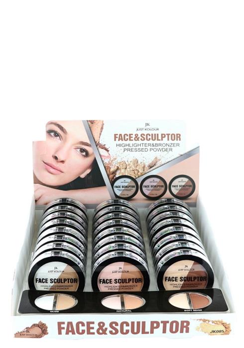 JK COSMETIC FACE AND SCULPTOR HIGHLIGHTER AND BRONZER PRESSED POWDER 24 PCS