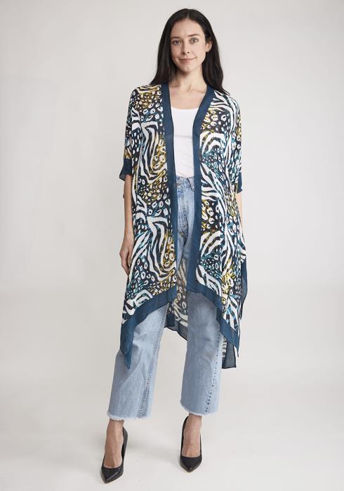 ABSTRACT PRINT COVER-UP / KIMONO