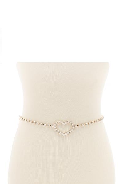 FASHION HEART RHINESTONE BELT