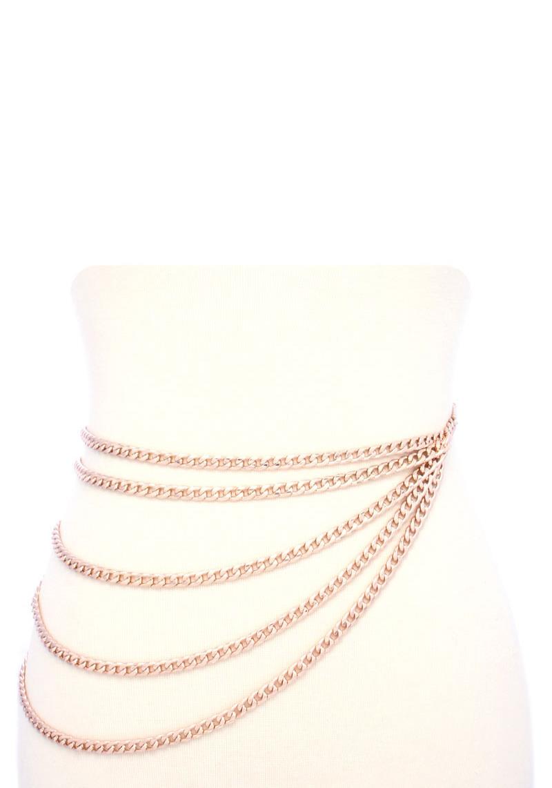 5 LAYERED METAL BELLY WAIST CHAIN BELT