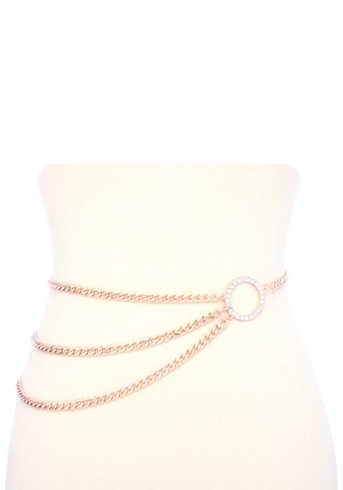 3 LAYERED METAL CHAIN BELLY WAIST BELT