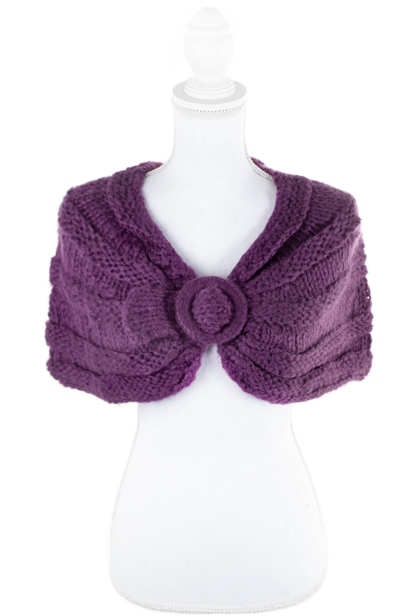 SOFT WARM KNITTED CENTER CLOSURE PONCHO SCARF