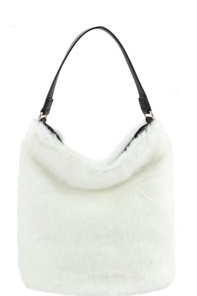 TRENDY FAUX FUR SOFT ANIMAL HOBO BAG