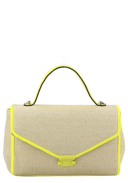 TRENDY STYLISH STRAW TEXTURE BAGUETTE BAG
