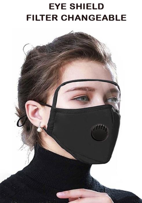 BREATHABLE VELVE FACE MASK WITH EYES SHIELD - 12 PCS