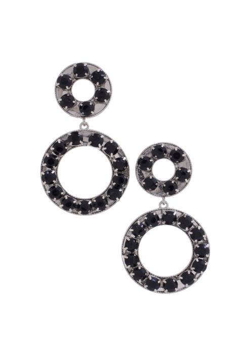 SODAJO DOUBLE CIRCLE RHINESTONE EARRING