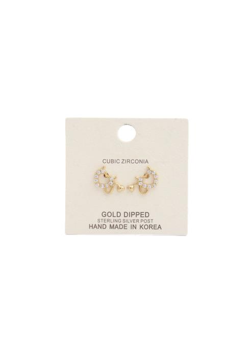 DAINTY DEVIL HEART RHINESTONE STUD EARRING